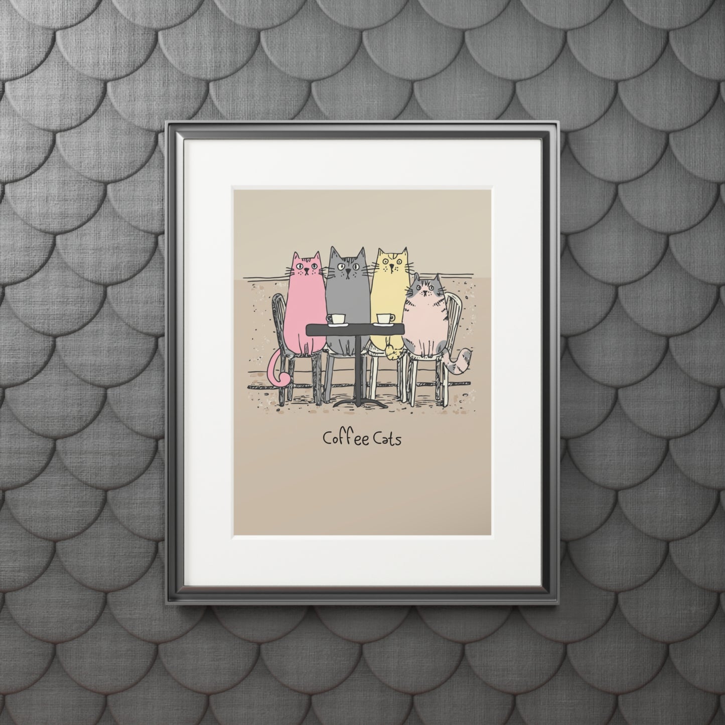 Coffee Cats – Framed Cat Art Poster