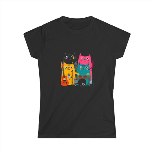 Band Cats T-Shirt – Colorful Cat Music Graphic Tee