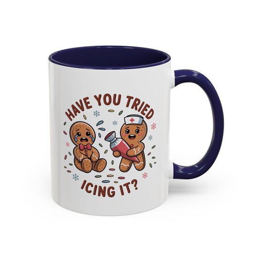 Have You Tried Icing It? Gingerbread Cookie Coffee Mug — Cute Holiday Baking Gift (11/15 oz)