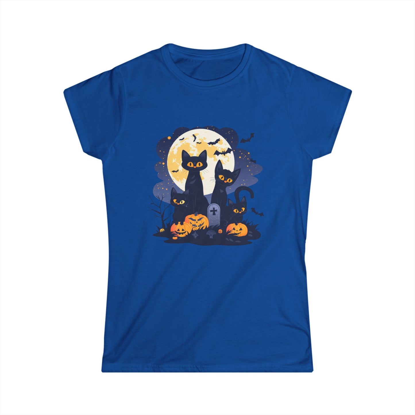 Women's Halloween Cat Tee, Cute Cat Shirt, Halloween Costume, Ghostly Pet Lover Gift