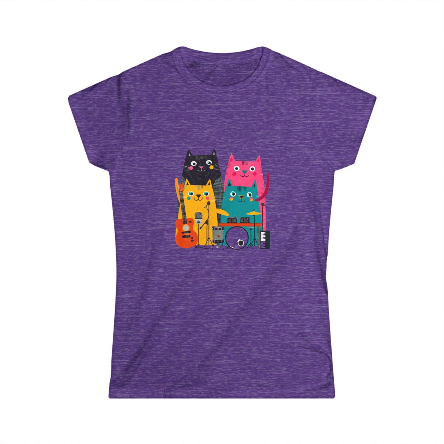 Band Cats T-Shirt – Colorful Cat Music Graphic Tee