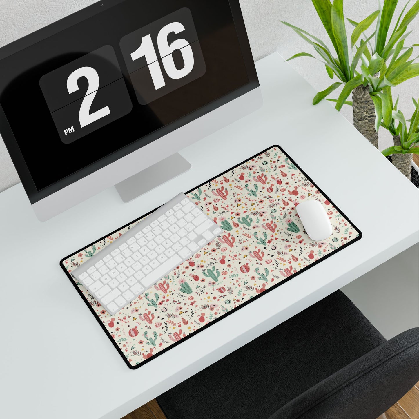 Cactus Garden Desk Mat — Large Floral Desert Mouse Pad