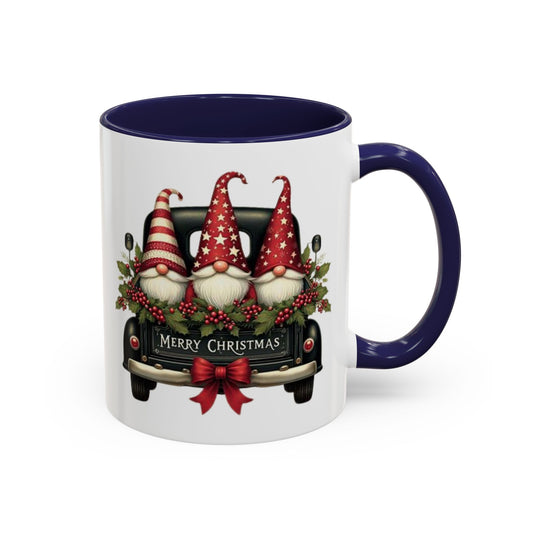 Christmas Gnome Mug – Cute Gnomes in Vintage Truck – Merry Christmas Holiday Coffee Cup – Cozy Winter Gift