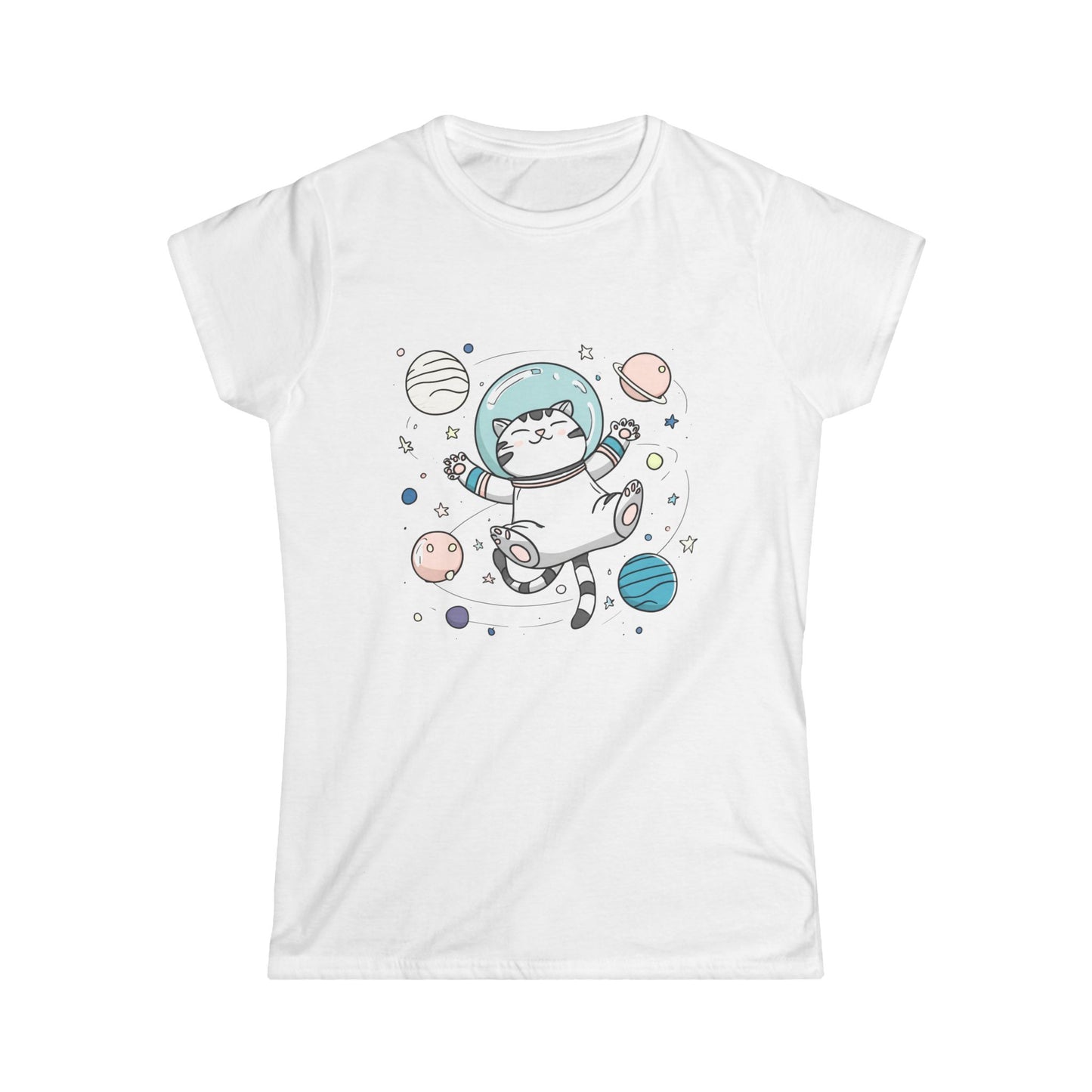 Astronaut Cat T-Shirt – Cute Space Cat Graphic Tee
