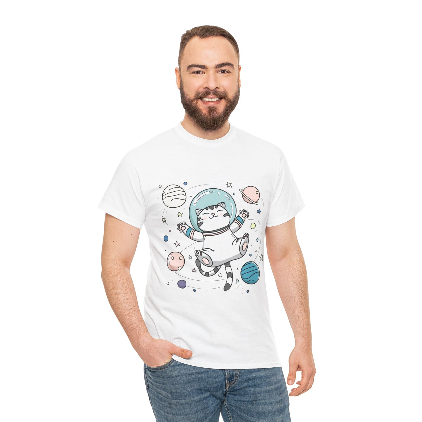 Astronaut Cat T-Shirt – Cute Space Cat Graphic Tee