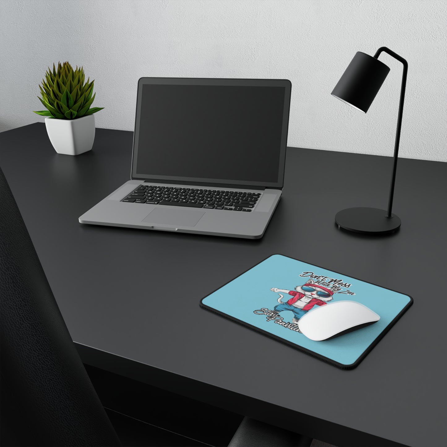 Don't Mess With My Zen Cat Mouse Pad — Funny 'Stay Pawsitive' Gaming Desk Pad