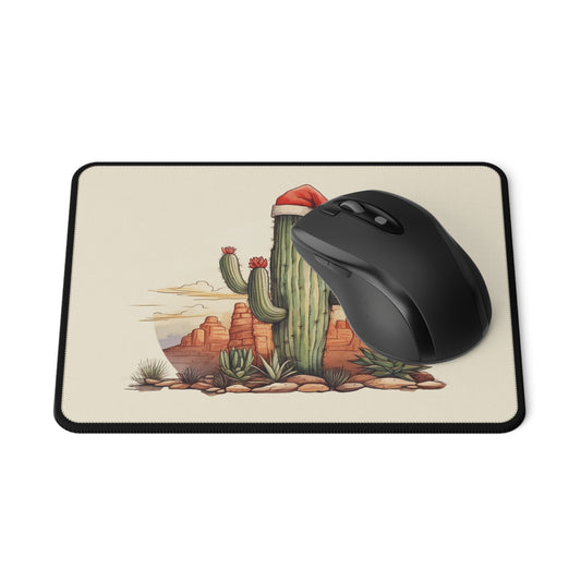 Christmas Cactus Mouse Pad - Festive Saguaro Non-Slip Gaming Pad