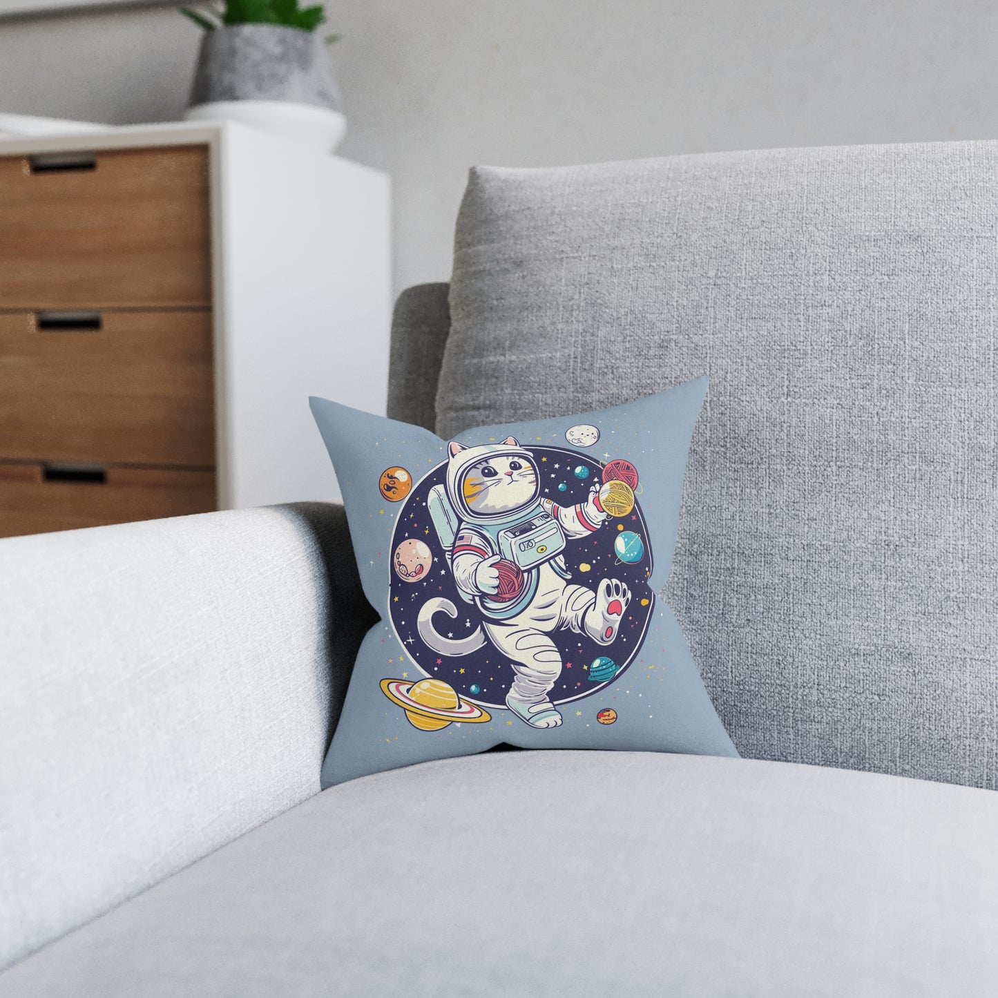 Astro Cat Pillow – Space Cat Throw Cushion