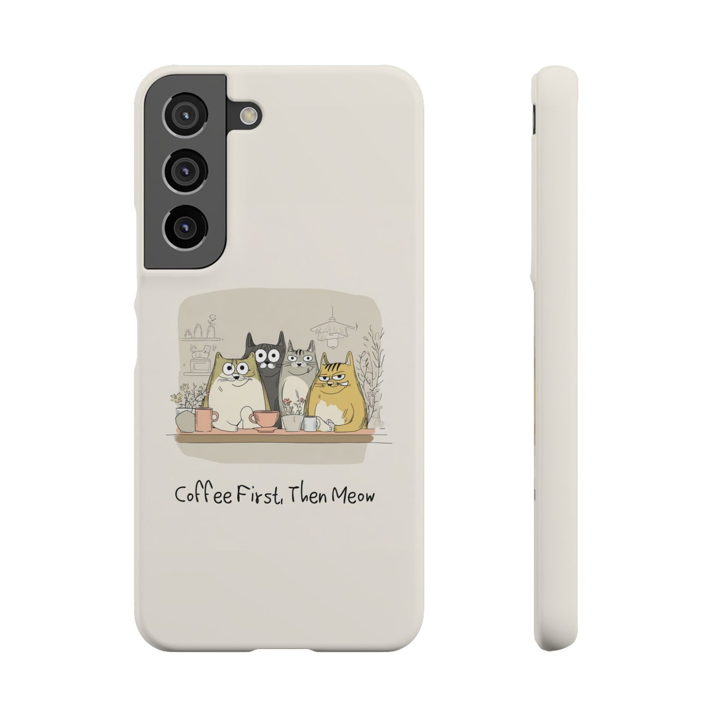 Cute Cat Phone Case - Coffee First Then Meow