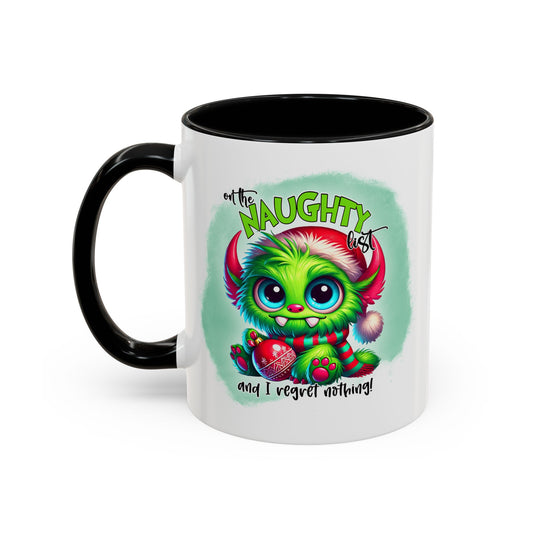 Naughty List Christmas Mug – Cute Monster Holiday Coffee Cup, Funny Xmas Gift (11oz/15oz)