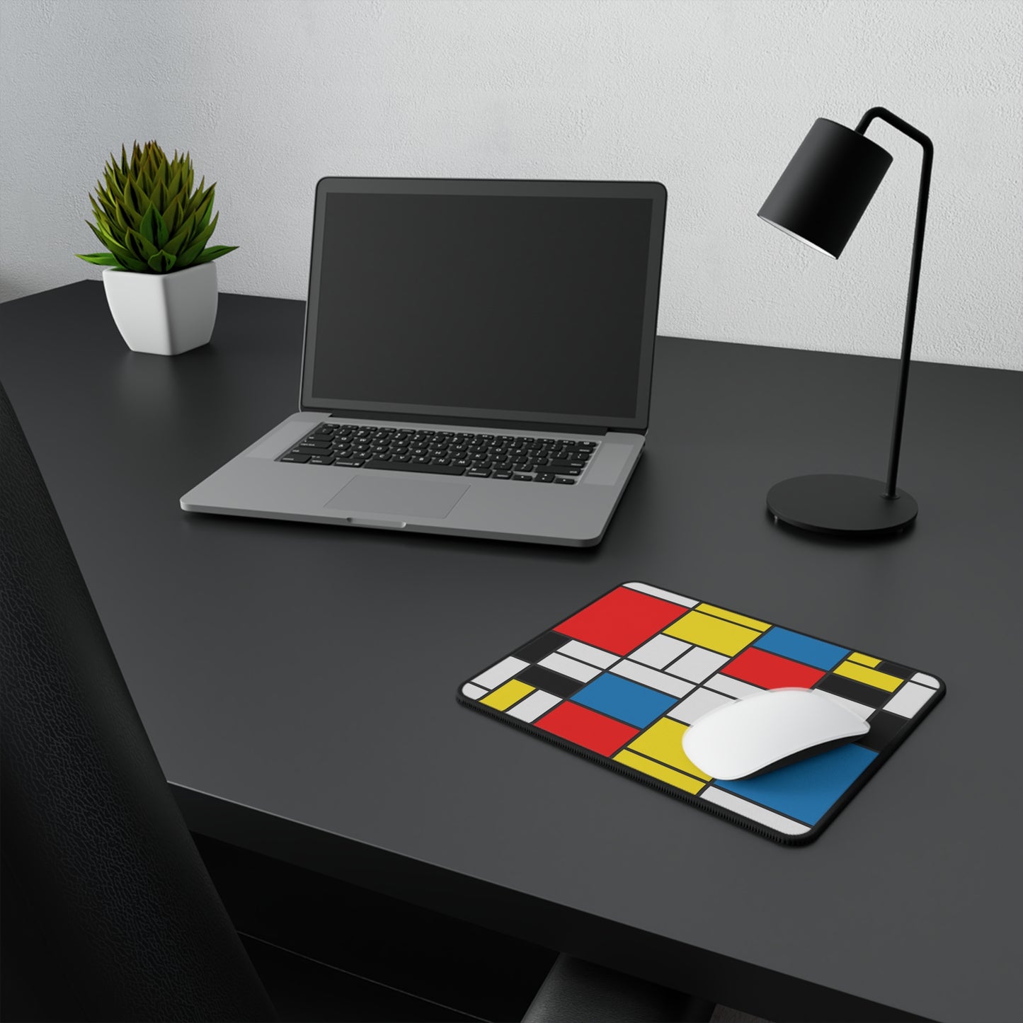 Mondrian Grid Gaming Mouse Pad — Non‑Slip Color Block Desk Pad