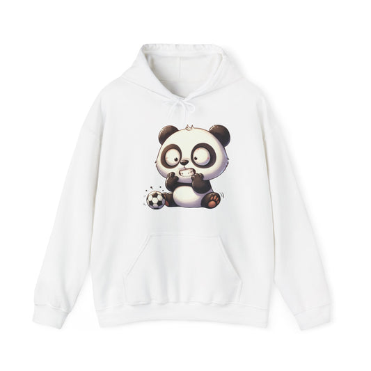 Cute Gamer Panda Hoodie – Adorable Panda Playing Video Games & Soccer Graphic Sweatshirt