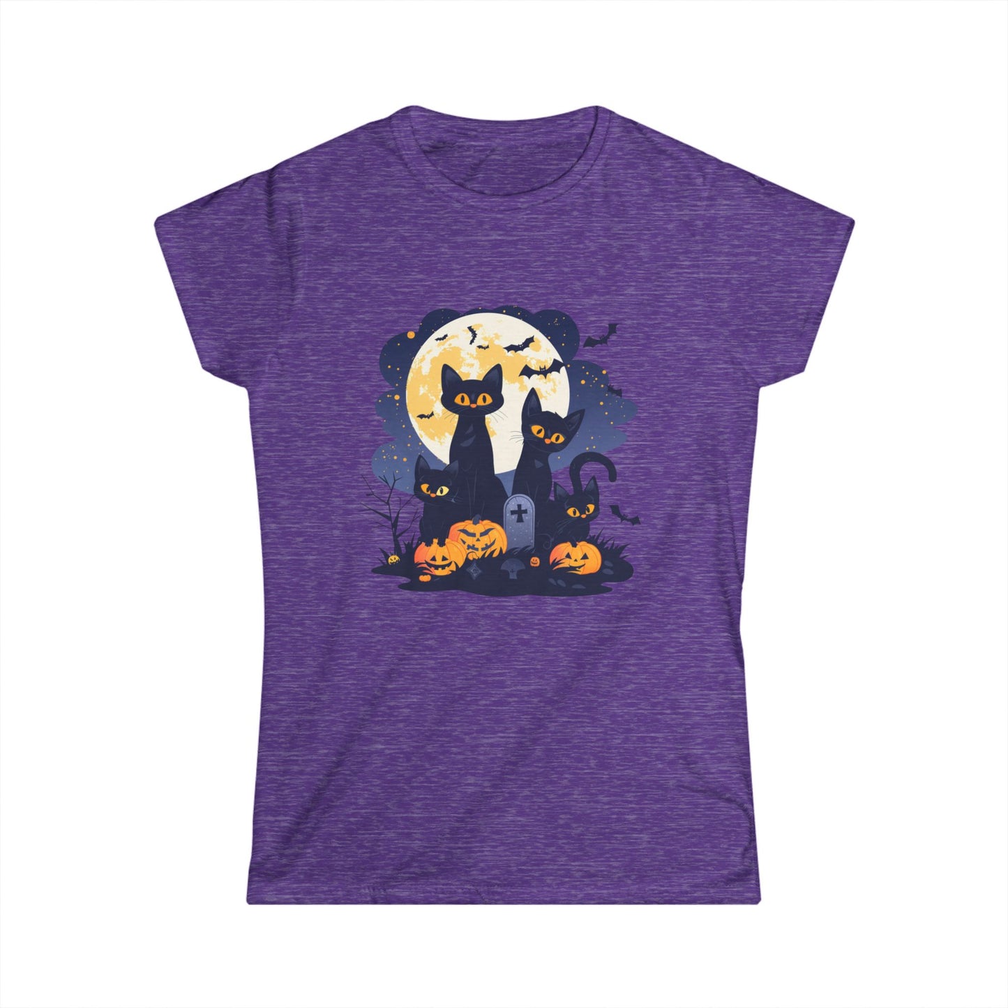 Women's Halloween Cat Tee, Cute Cat Shirt, Halloween Costume, Ghostly Pet Lover Gift
