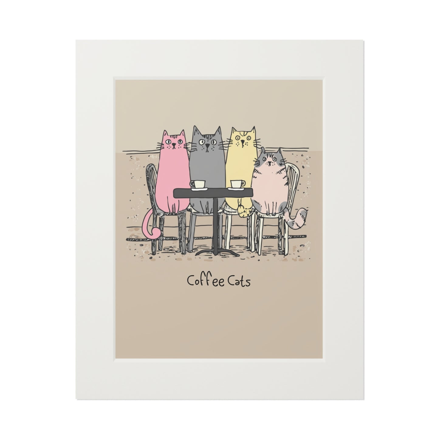 Coffee Cats – Framed Cat Art Poster