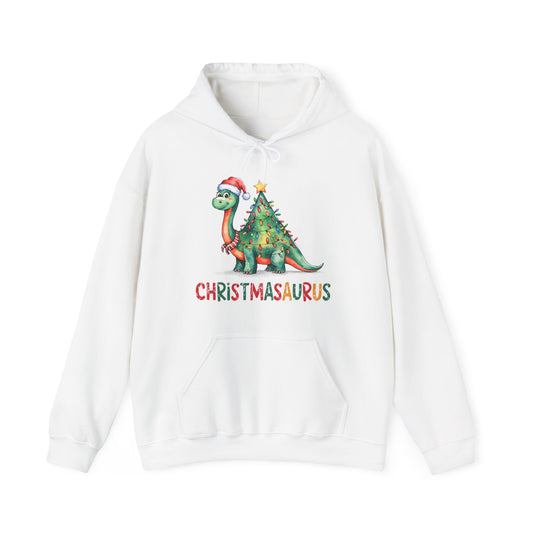 Christmasaurus Hoodie — Cute Dino Christmas Sweatshirt with 'Christmasaurus' Text