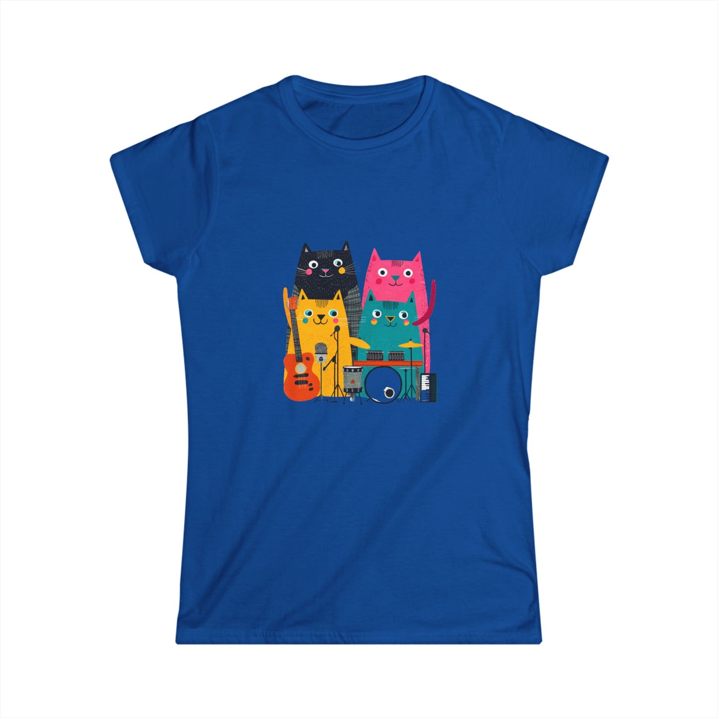 Band Cats T-Shirt – Colorful Cat Music Graphic Tee