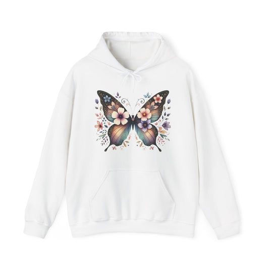 Butterfly Floral Hoodie — Women's Boho Butterfly Sweatshirt