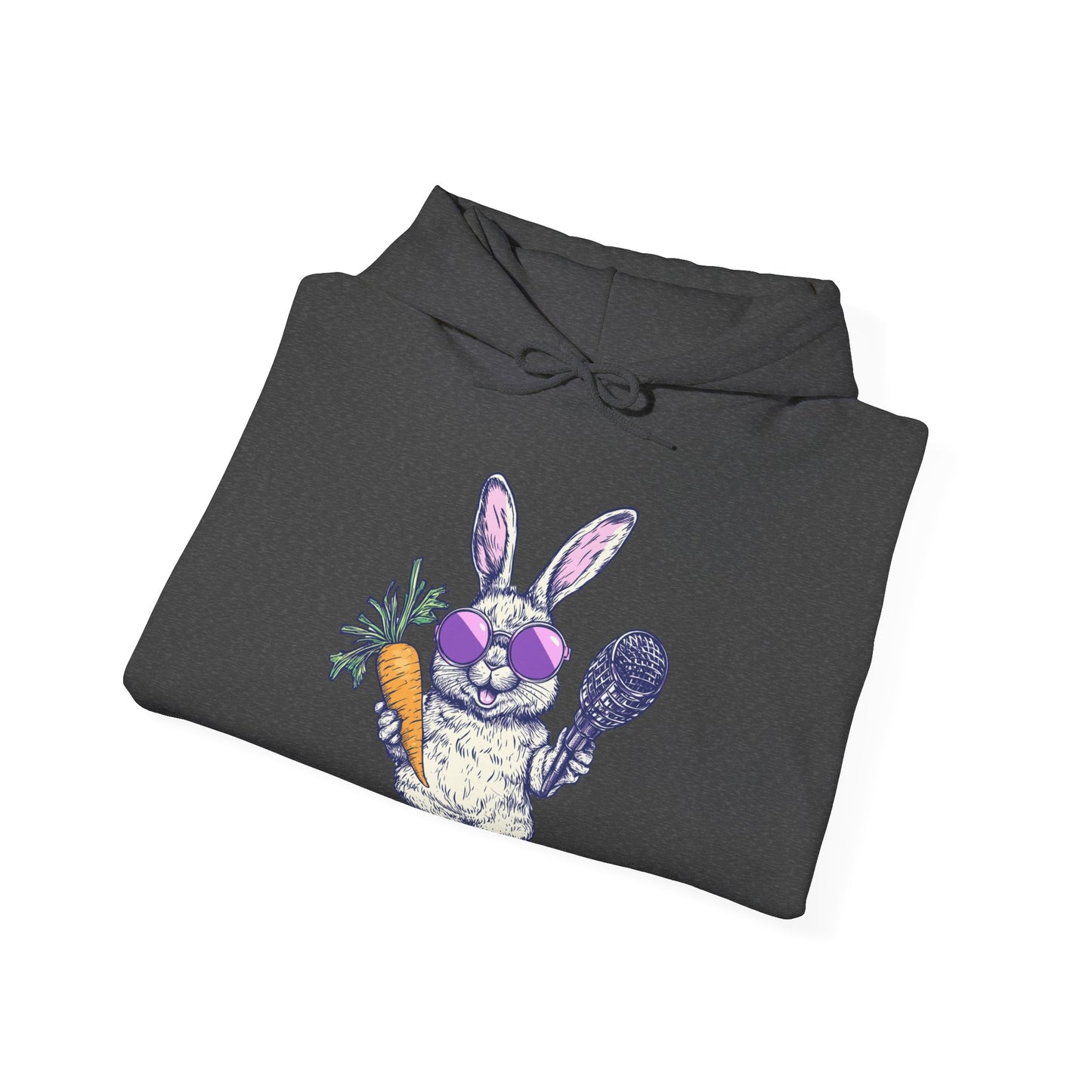 Easter Bunny Skull Hoodie — Cute Creepy Rabbit with Carrot & Bone Graphic
