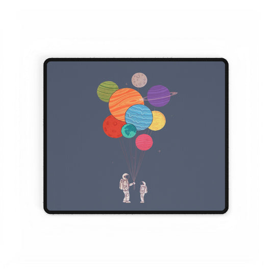 Astronaut & Planets Desk Mat — Large Space-Themed Mousepad