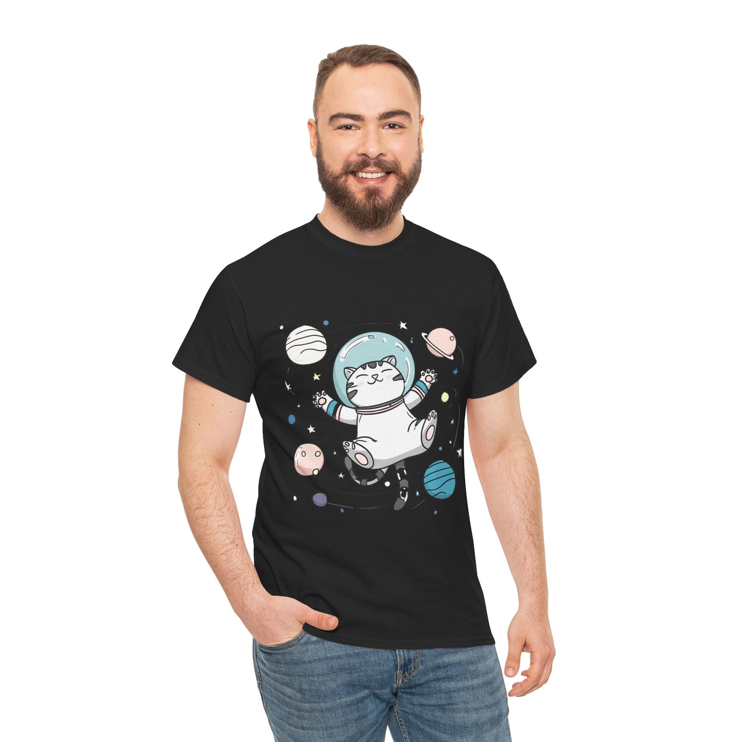 Astronaut Cat T-Shirt – Cute Space Cat Graphic Tee