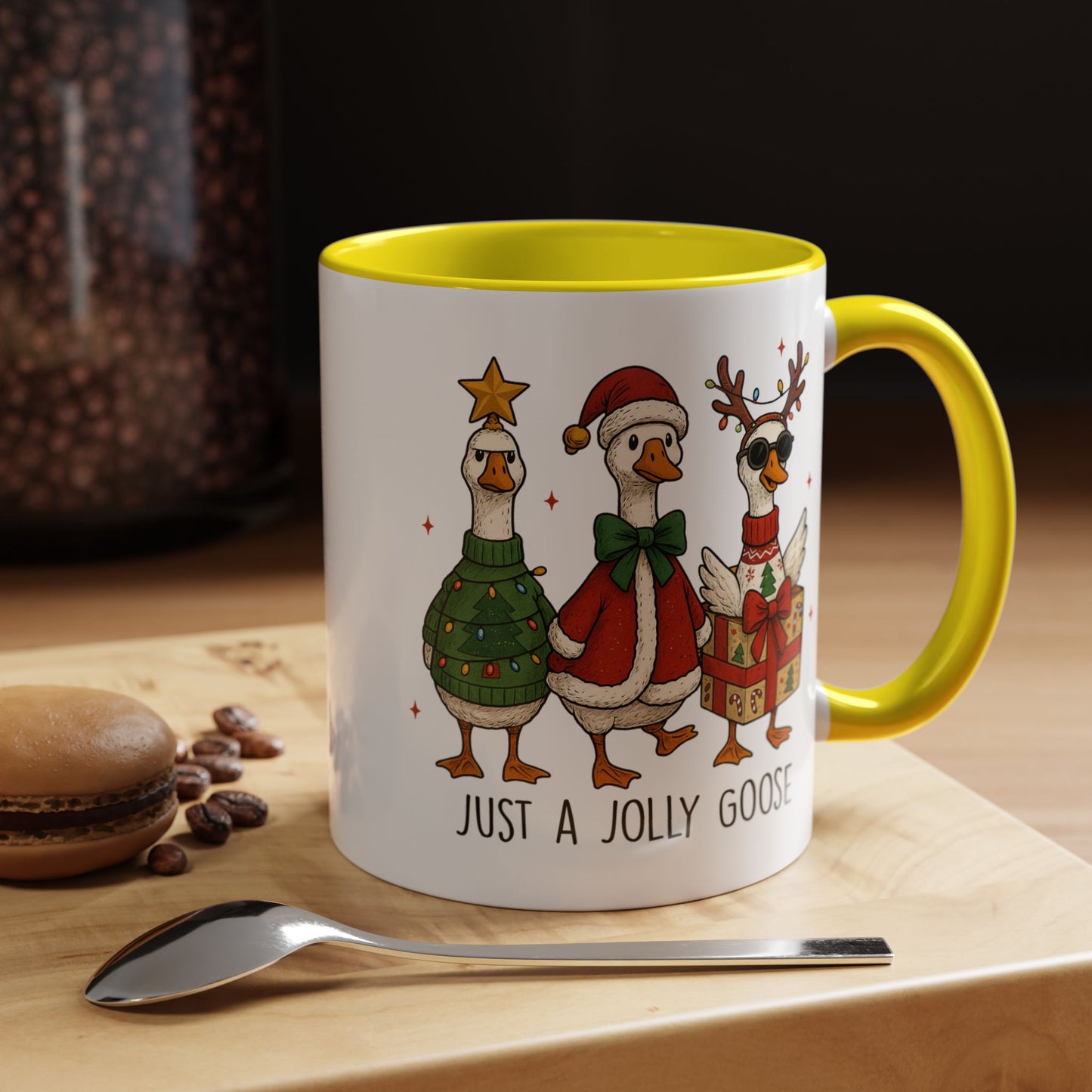 Just a Jolly Goose Christmas Mug – Funny Holiday Goose Coffee Cup