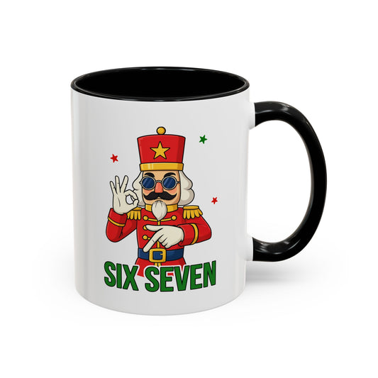 Six Seven Nutcracker Coffee Mug — Holiday Military Band Graphic Accent Mug (11/15oz)