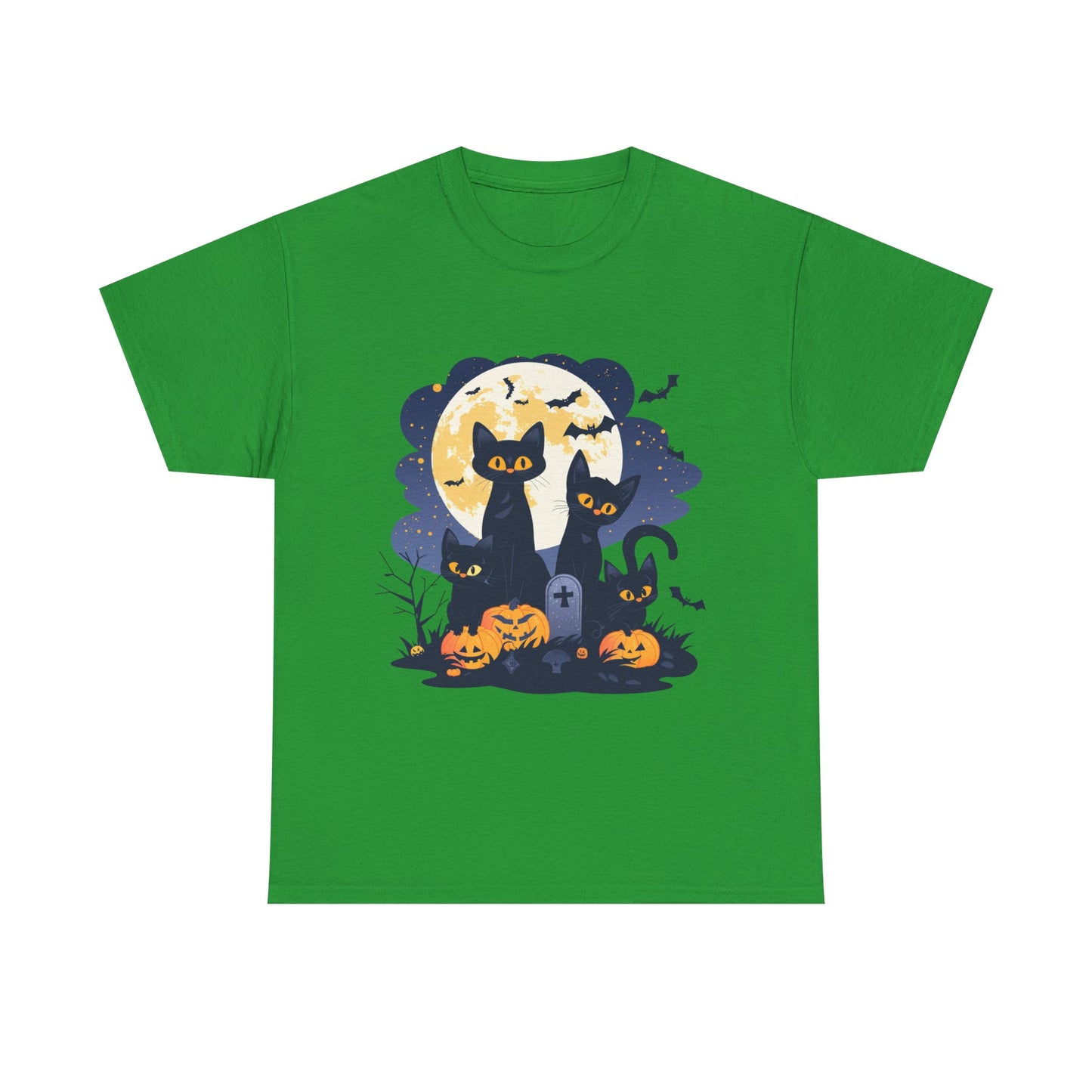 Spooky Cat Halloween Tee, Unisex Cotton T-Shirt, Cats, Halloween Gift