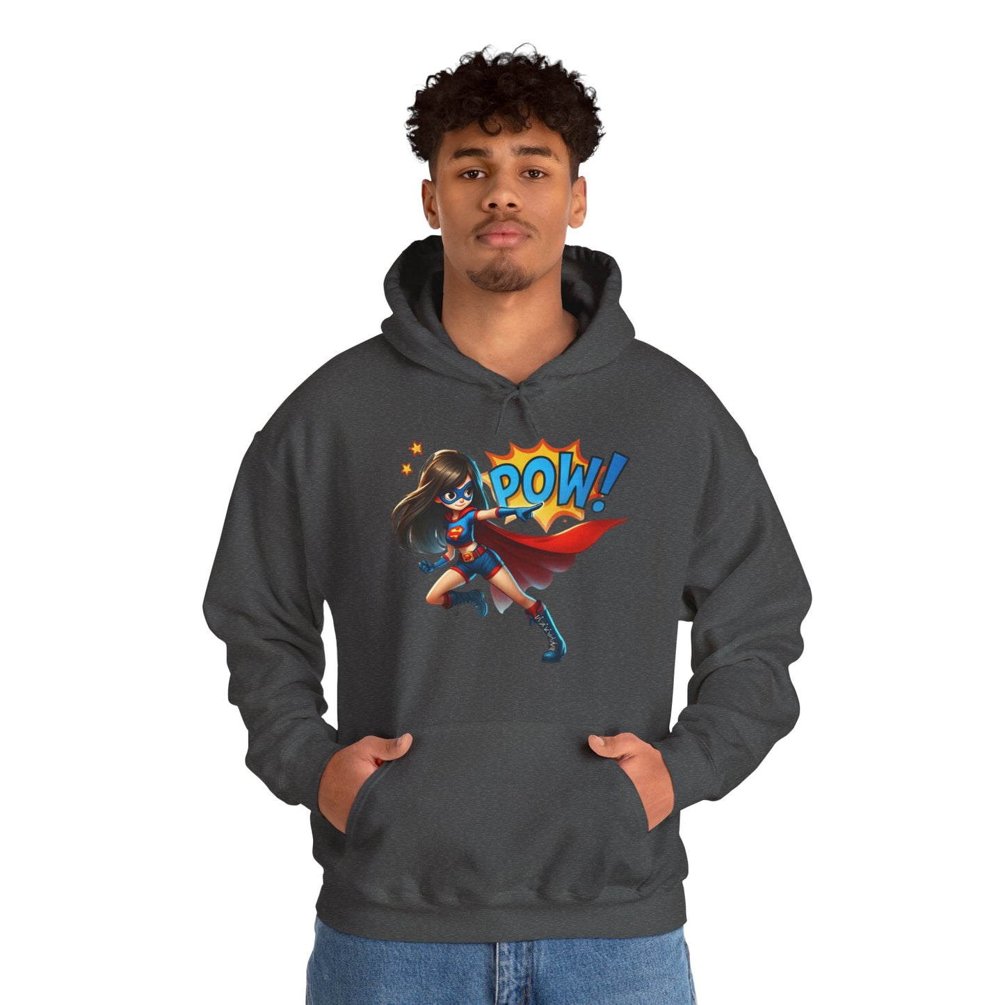 Superhero Girl Hoodie — POW! Graphic Pullover for Fans