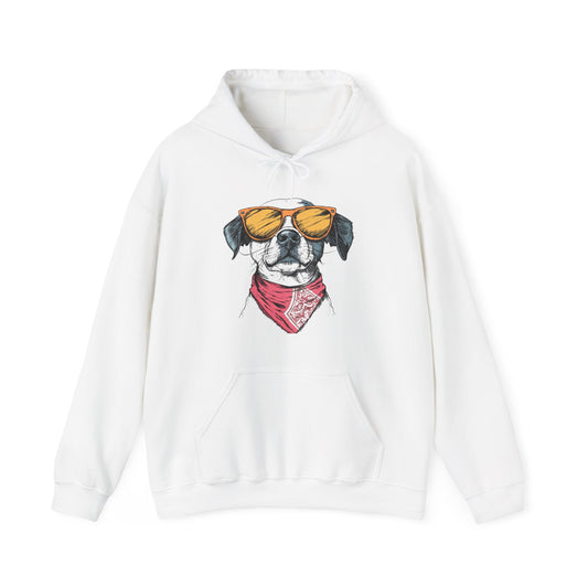 Dog with Sunglasses Hoodie — Cool Retro Pup Graphic Sweatshirt