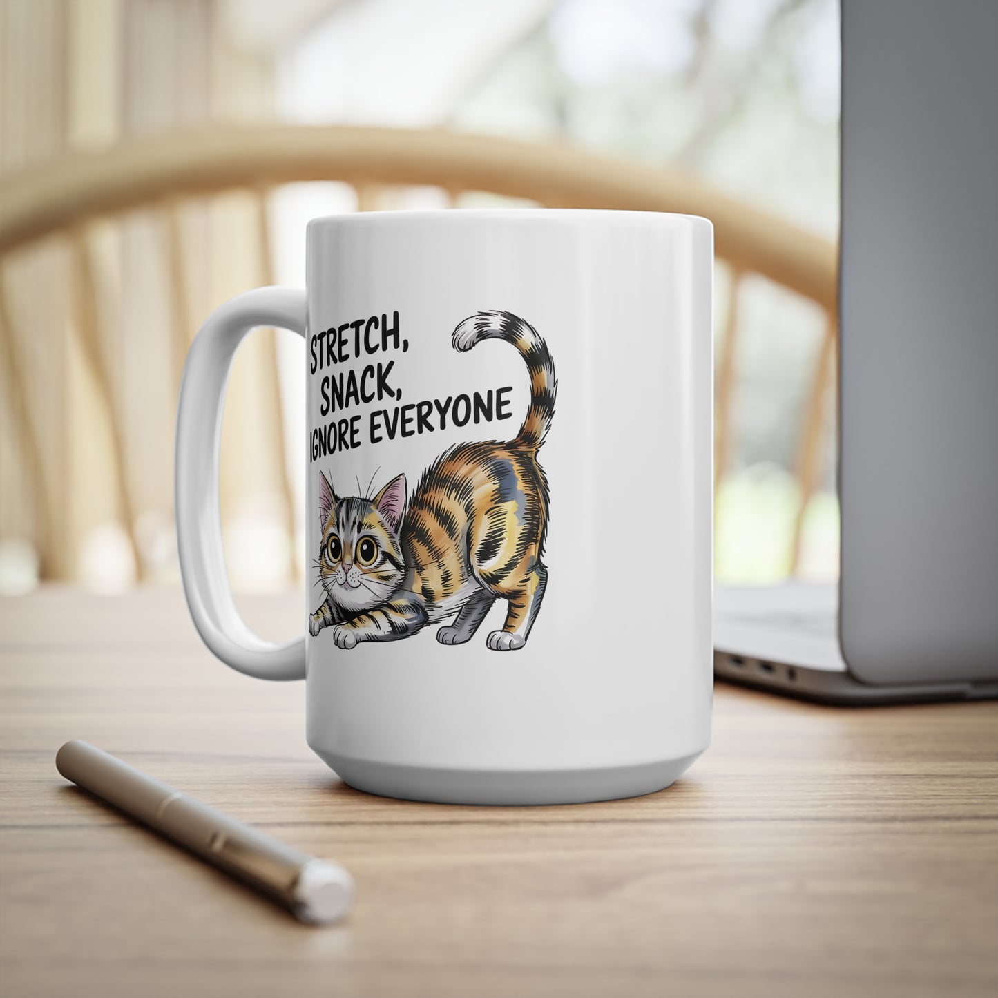 Stretch Snack Ignore Everyone Cute Cat Mug