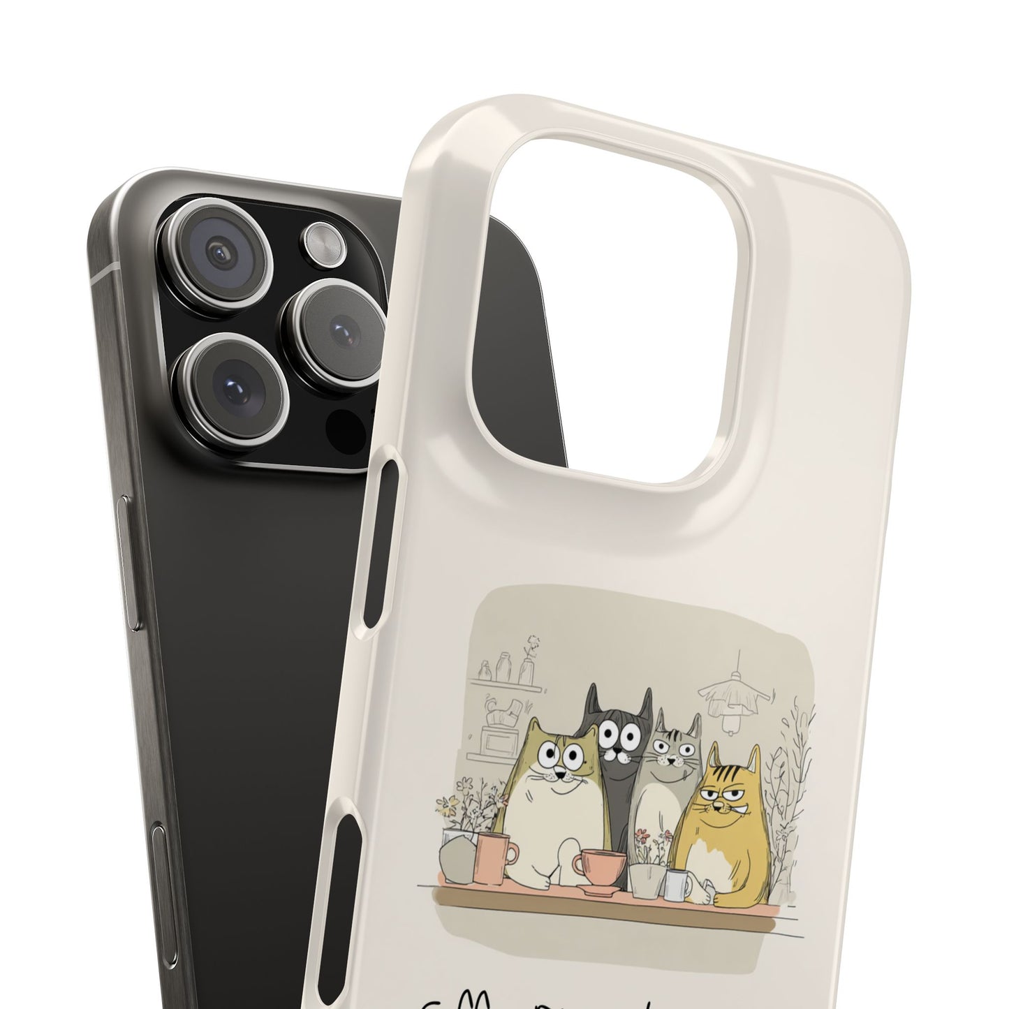 Cute Cat Phone Case - Coffee First Then Meow