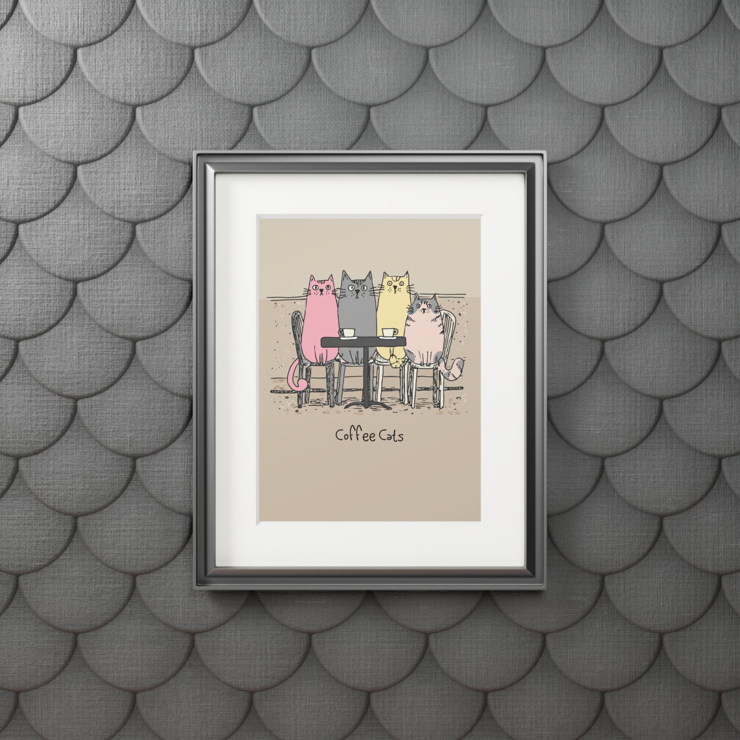 Coffee Cats – Framed Cat Art Poster