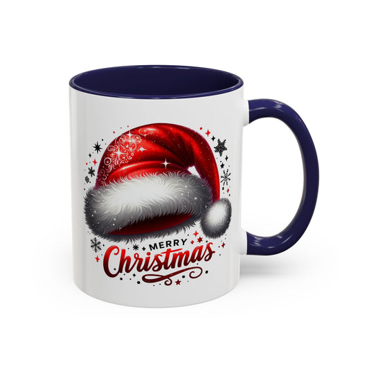 Merry Christmas Mug – Santa Hat Coffee Cup – Festive Holiday Red & White New Year Gift Mug