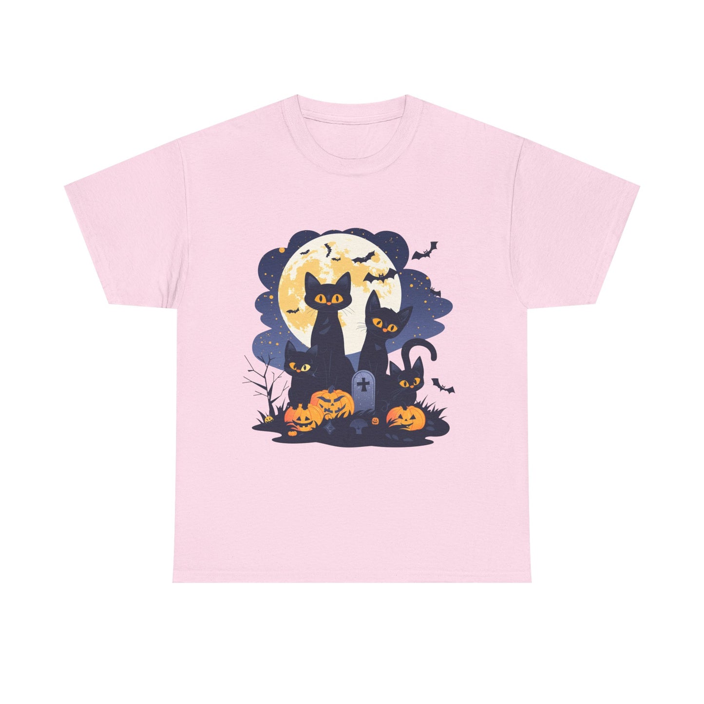Spooky Cat Halloween Tee, Unisex Cotton T-Shirt, Cats, Halloween Gift