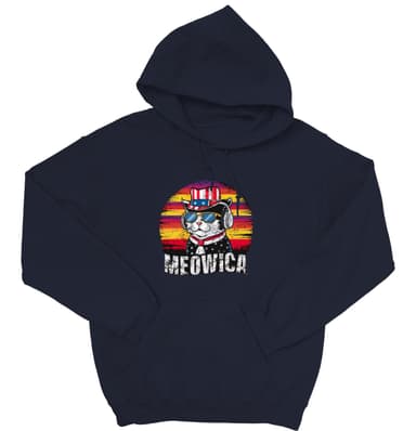 4th of July Cat Unisex Hoodie – Patriotic Funny Merica Sweatshirt