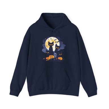 Black Cats Full Moon Halloween Unisex Hoodie