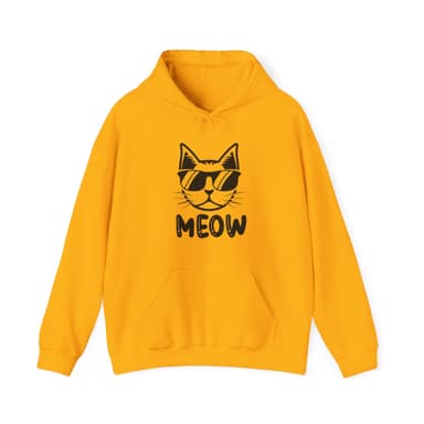 Cool Cat Unisex Hoodie – MEOW Sweatshirt for Cat Lovers