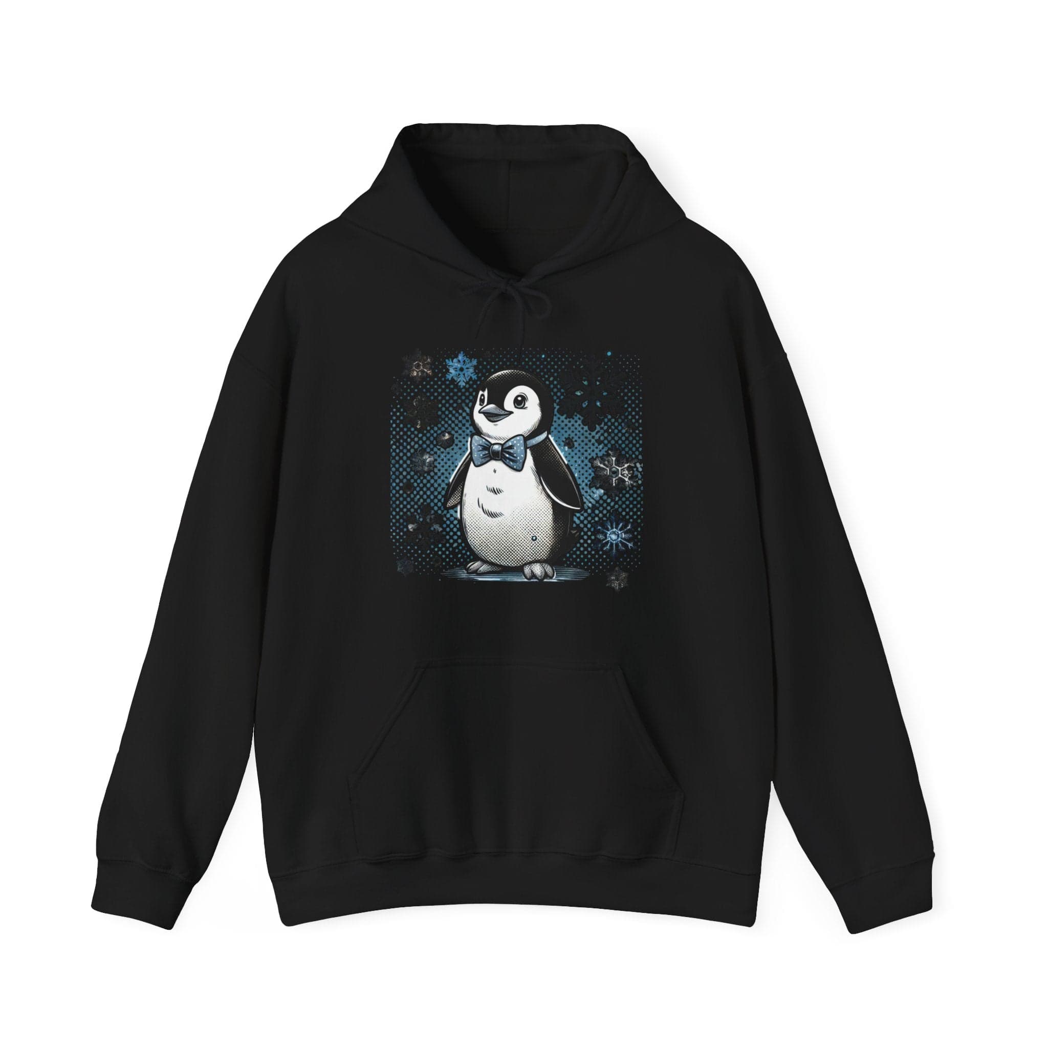 Cute Penguin Snowflake Hoodie — Winter Baby Penguin Graphic Sweatshirt