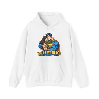 Hero Hug Hoodie - "You're My Hero" Graphic Pullover