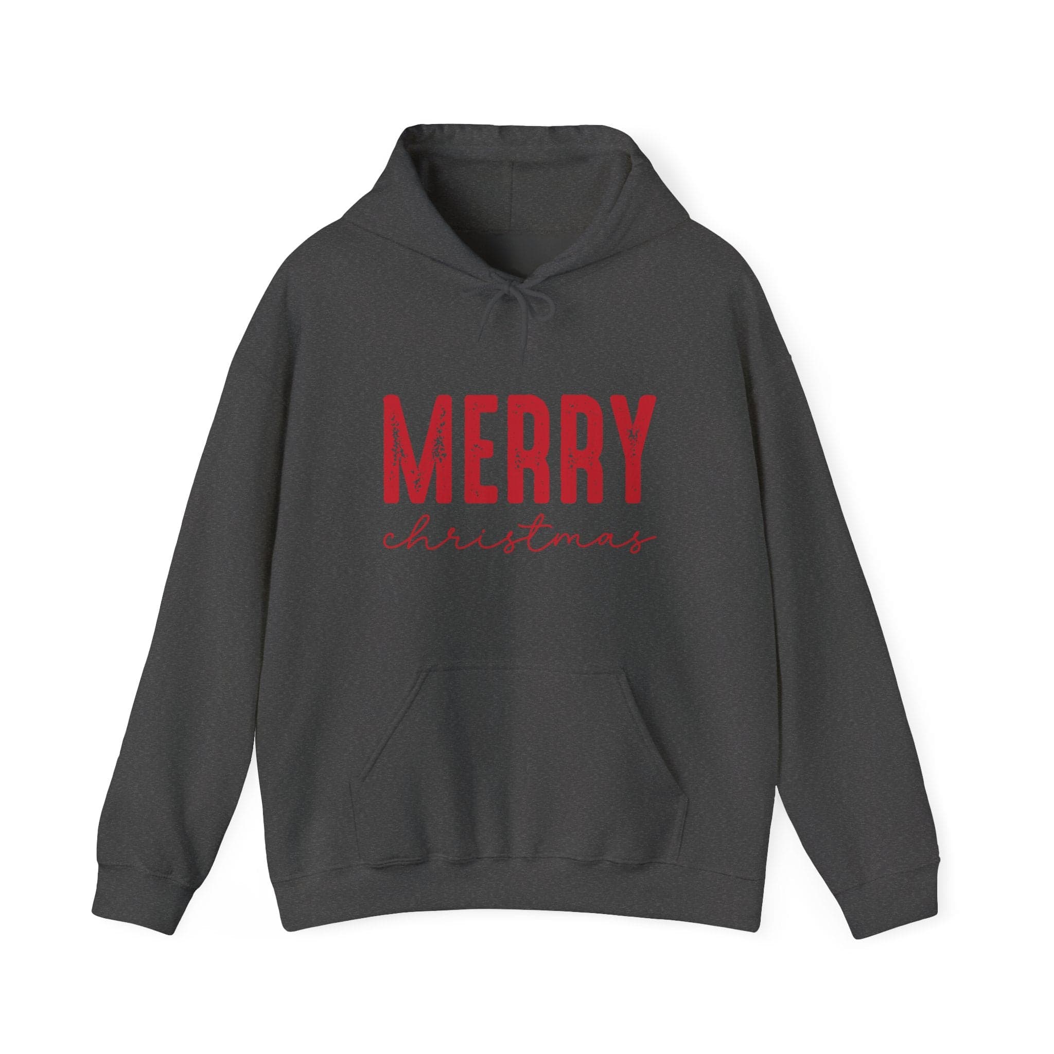 Merry Christmas Hoodie - Festive Red Script Holiday Sweatshirt