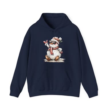Snowman Holiday Hoodie — Cute Winter Snowman Wearing Scarf & Hat Sweatshirt