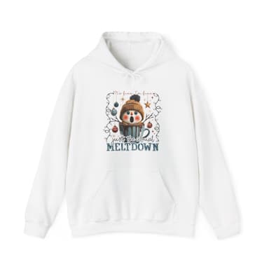 Hoodie — Cute Meltdown Snowman Winter Holiday Sweatshirt