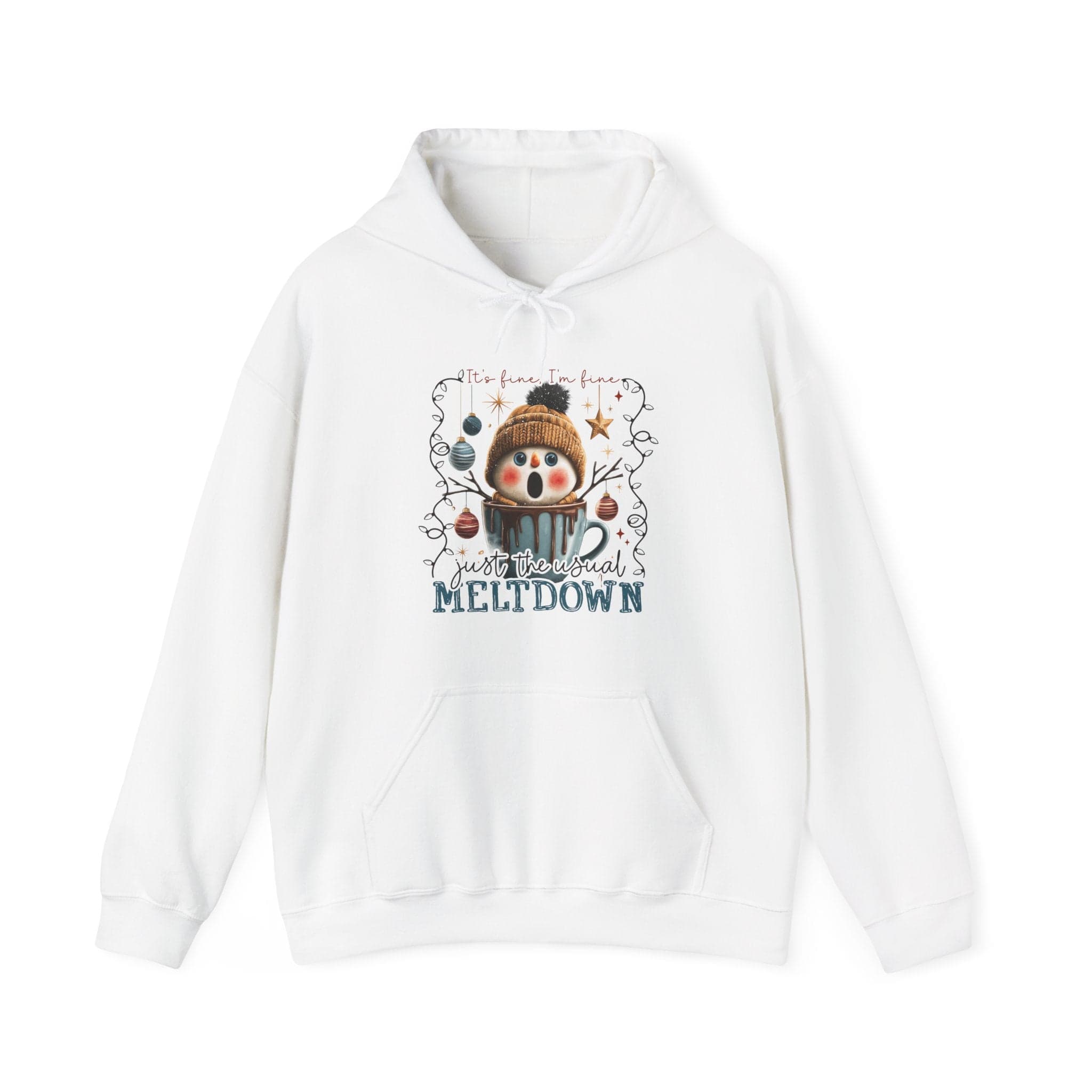 Hoodie — Cute Meltdown Snowman Winter Holiday Sweatshirt