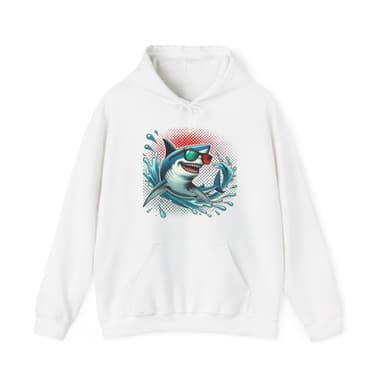 Shark Surf Hoodie — Cool Sunglasses Beach Shark Graphic Sweatshirt
