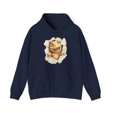 Dinosaur Peeking Hoodie – Cute T-Rex Breakthrough Graphic Sweatshirt