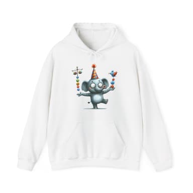 Elephant Birthday Party Hoodie — Cute Juggling Elephant Kids Graphic Hoodie