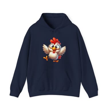 Cute Cartoon Chicken Hoodie — Playful Rooster Graphic Pullover