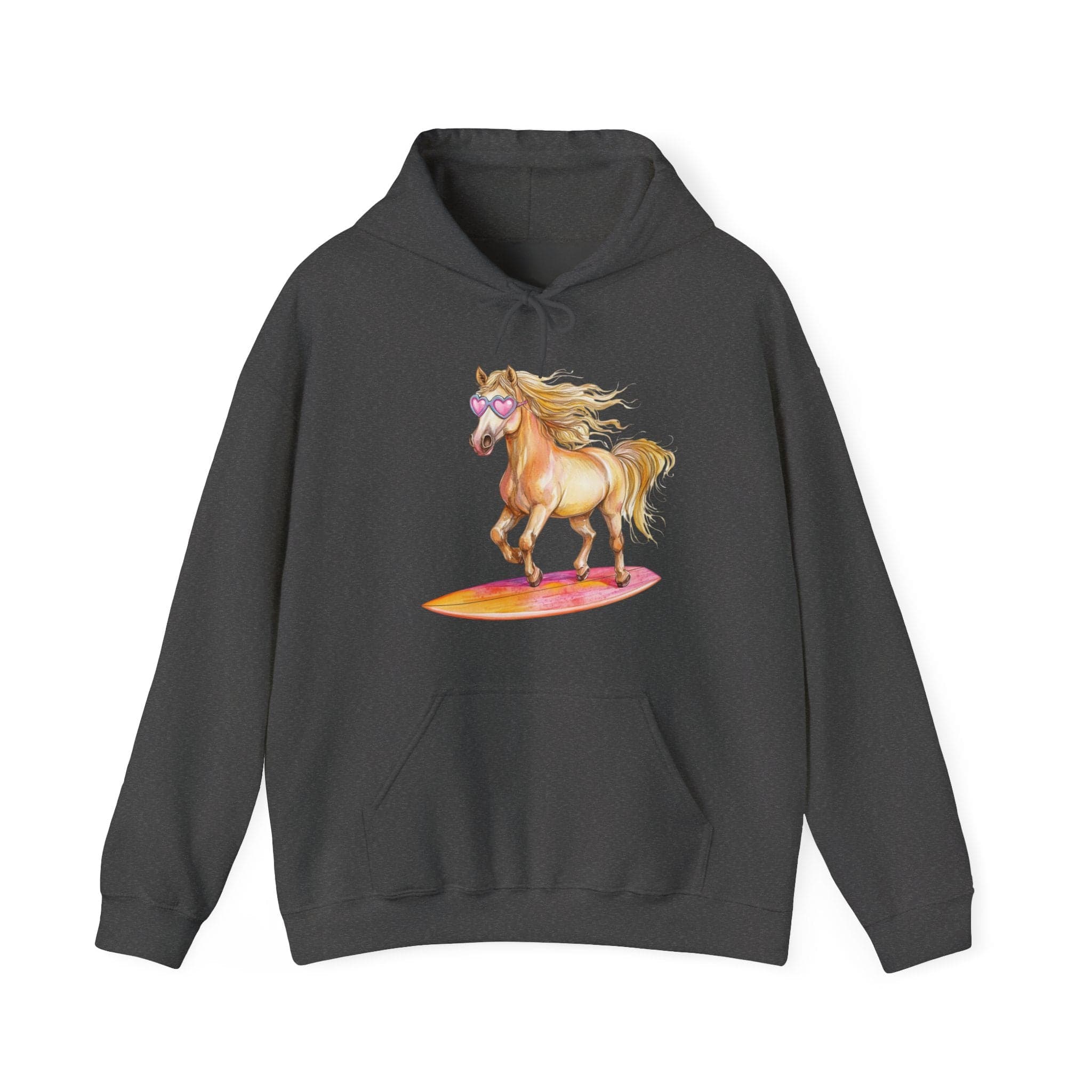 Surfing Pony Hoodie – Cute Surfboard Unicorn Sweatshirt for Kids & Teens