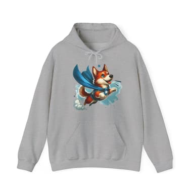 Superhero Corgi Hoodie — Cute Flying Dog Graphic Sweatshirt