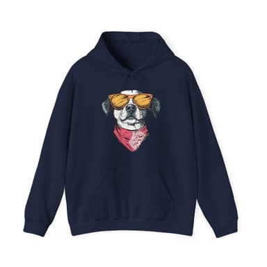 Dog with Sunglasses Hoodie — Cool Retro Pup Graphic Sweatshirt